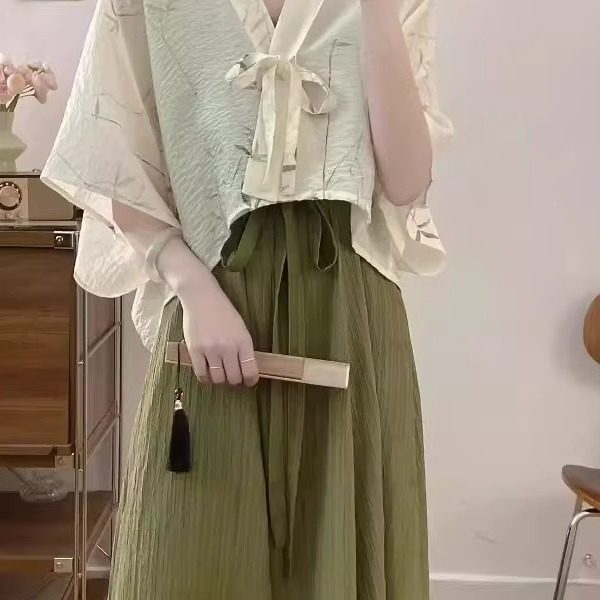 衫袂语【白白】齐胸吊带裙春夏汉服汉元素宽松新中式大码胖mm国风,女装/女士精品,汉服套装,淘宝优惠券,粉丝福利购,淘宝优惠卷