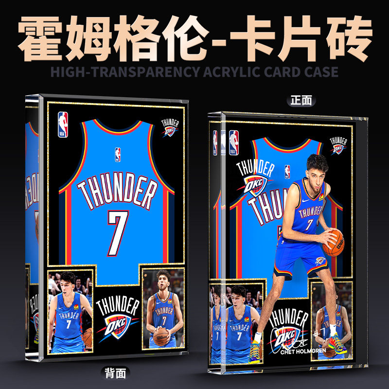 NBA球星卡黑耀NBA雷霆队-霍姆格伦周边可来图定制创意生日礼品图片