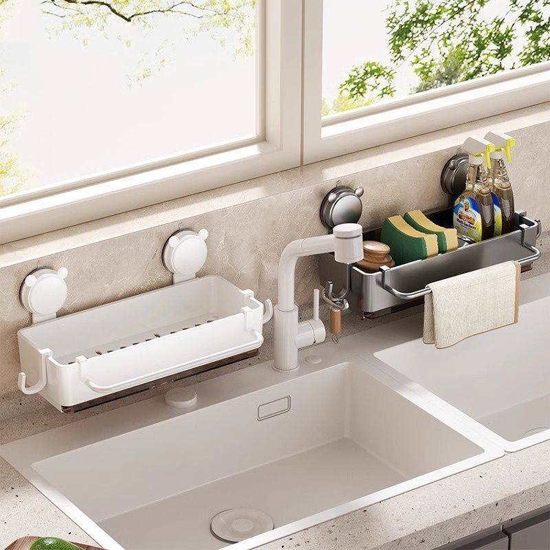 厨房置物架抹布壁挂架吸盘免打孔收纳沥水挂架多功能浴室墙上水槽,厨房/烹饪用具,抹布架/厨房清洁收纳架,淘宝优惠券,粉丝福利购,淘宝优惠卷