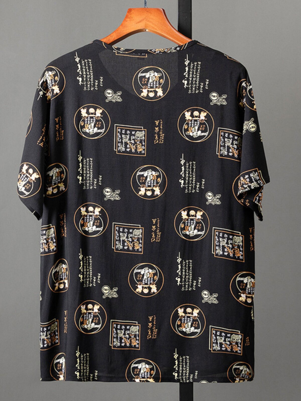 할아버지 여름 정장 중노년 반팔 티셔츠 캐주얼 남성 당나라 정장 가정복 노인 할아버지 하의복