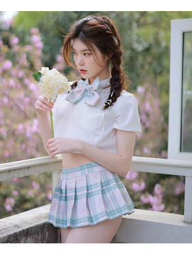 jk超短裙性感少女套装百褶裙没内衬学院约会任务裙超露女制服网红