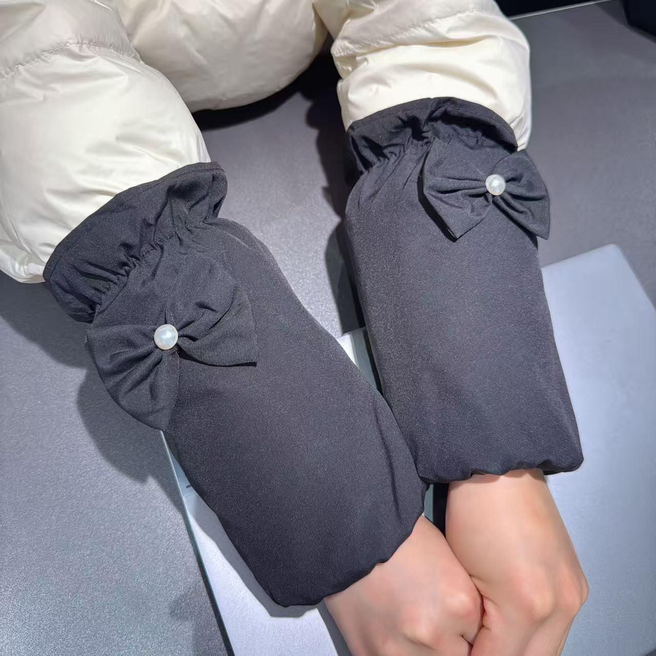 蝴蝶结袖套女秋冬季新款可爱短款防污成人学生居家干活防脏手袖头