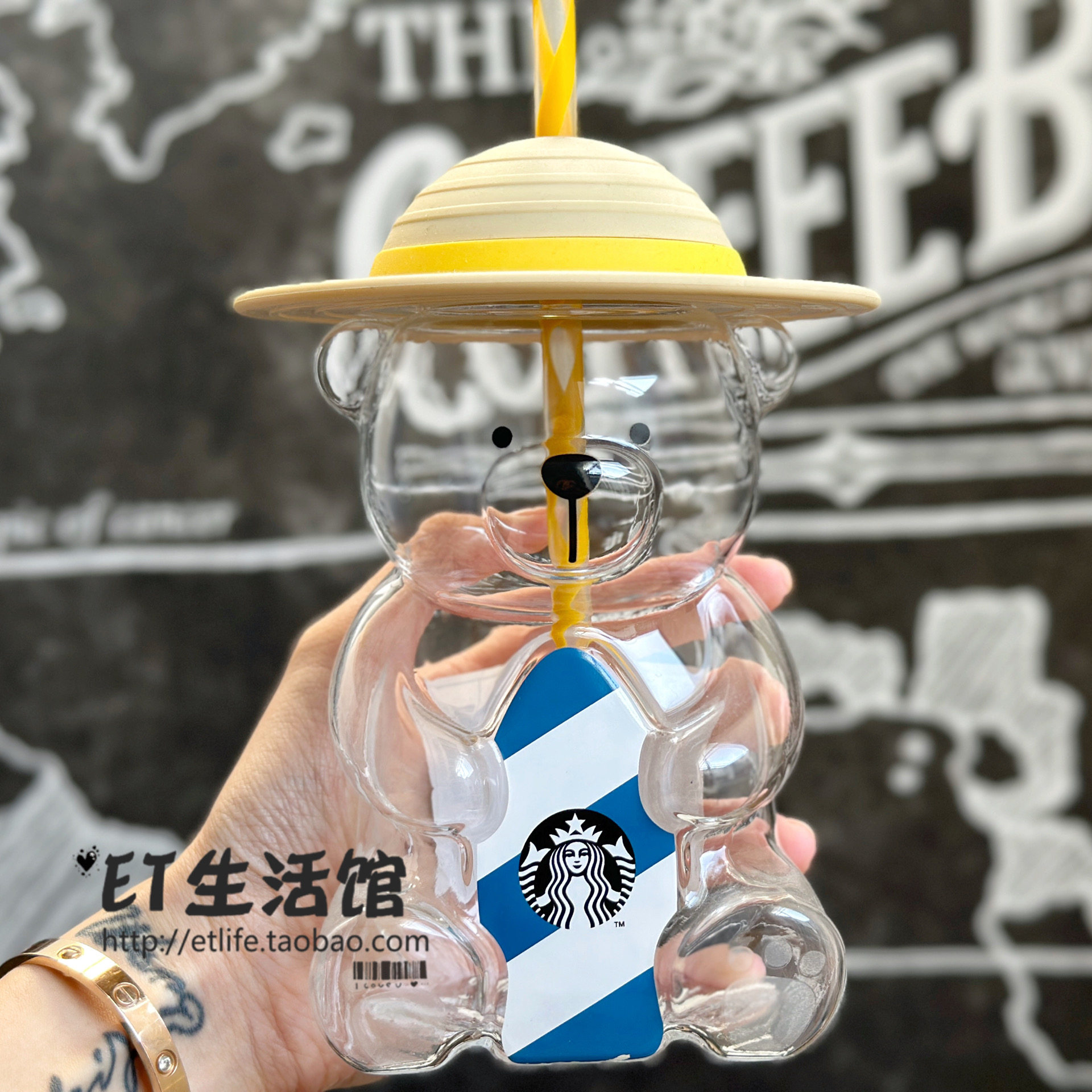 星巴克韩国门店限定玻璃吸管杯