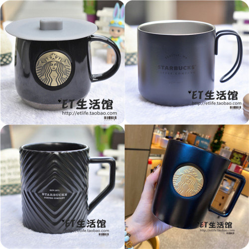 星巴克杯子 经典logo黑色男士圣诞礼物马克杯情侣对杯咖啡杯 限量 - 封面