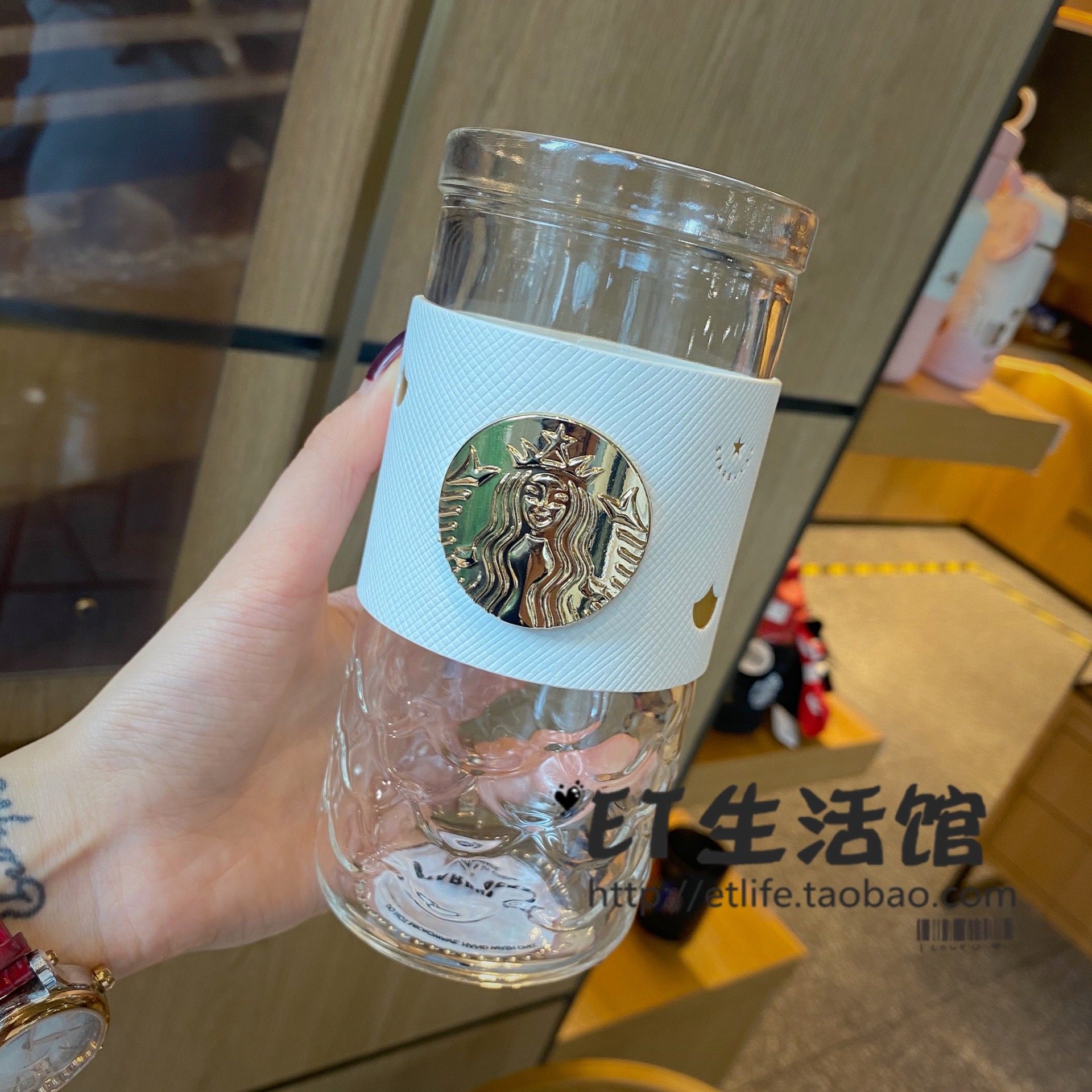 樱花白金鱼鳞铜章限量星巴克杯子