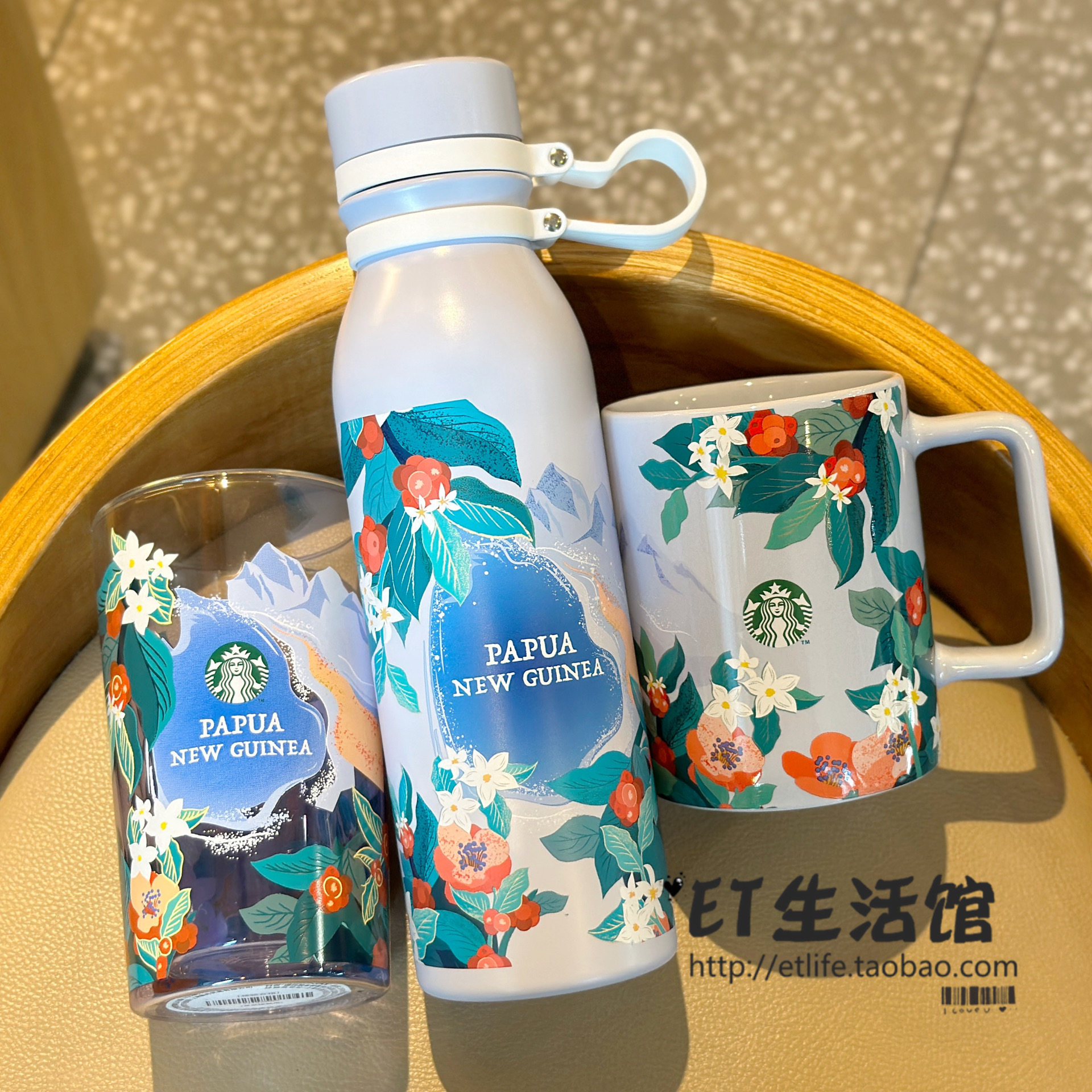 星巴克杯子新款限量咖啡起源巴布亚新几内亚马克不锈钢保温杯玻璃
