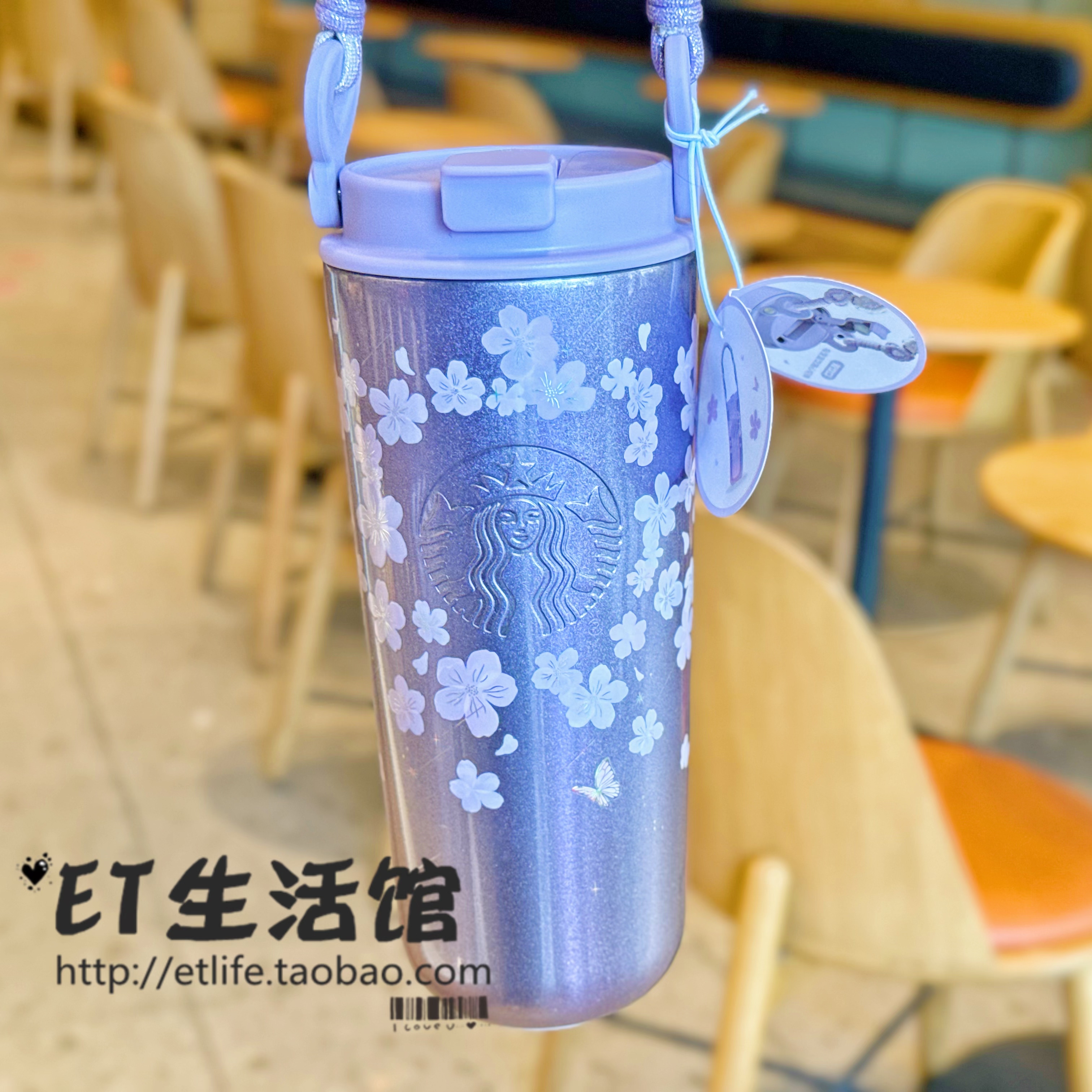 星巴克杯子2026樱花杯双饮口大容量吨吨杯多肉不锈钢杯提手保温杯