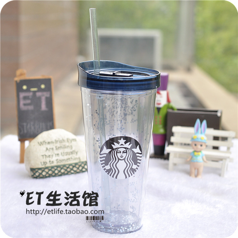 蓝色海洋充气可爱风星巴克杯子