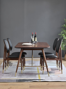 轻奢北欧实木餐椅靠背椅家用皮椅餐厅现代简约commune同款椅子