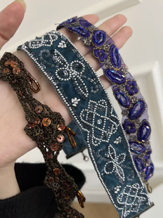 手作钉珠烧花特色Chocker项圈