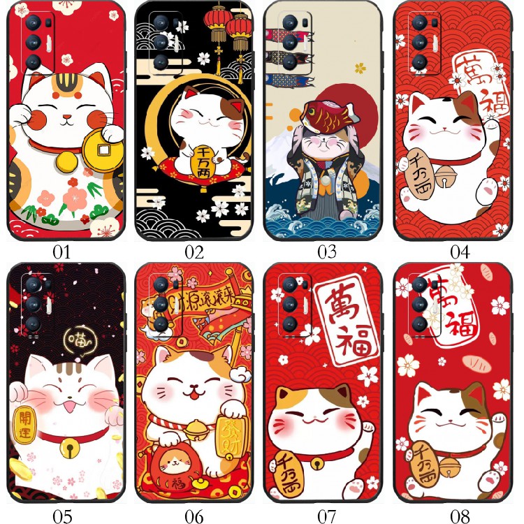 招财猫可爱 适用 iQOO Z6/Neo3/5 SE/Z5/Neo 5S/pro/Z3/Z1/U1/U1x/U3x/Z1x/小米10S/10至尊/realme x7手机壳