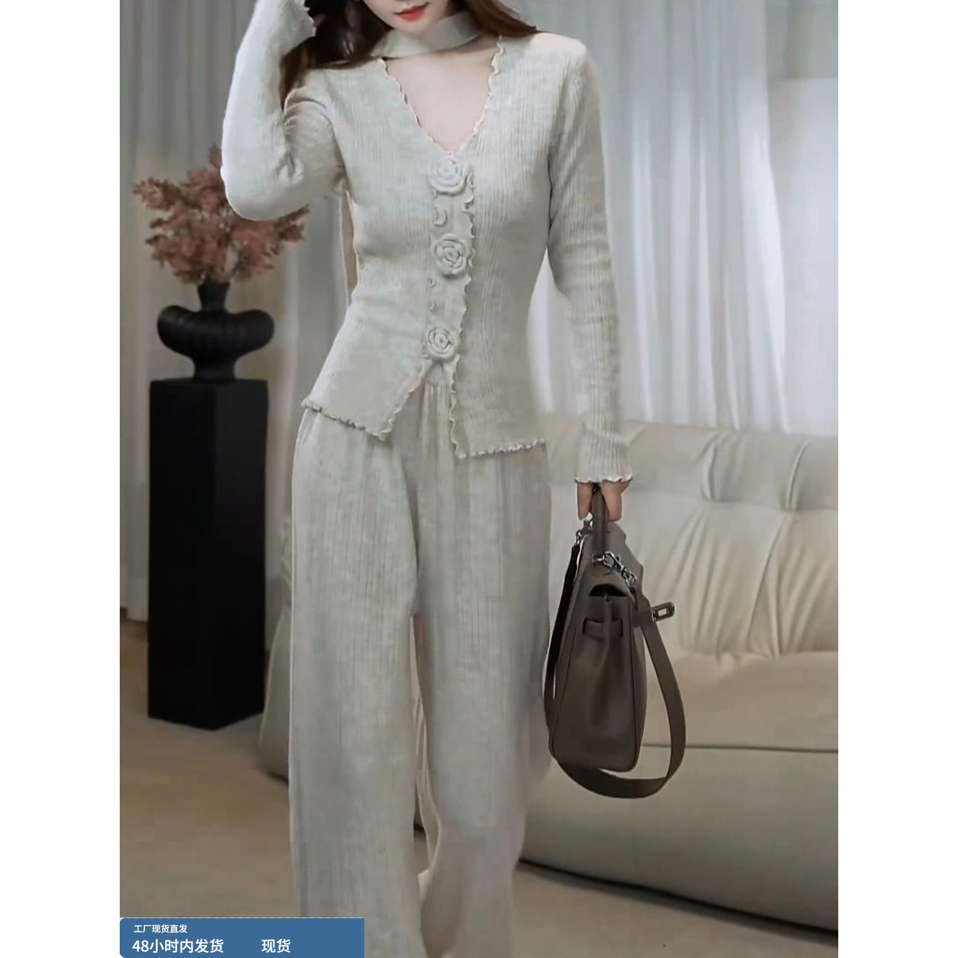 超好看气质设计感立体花朵长袖衬衫2025秋季新款修身高级感上衣女