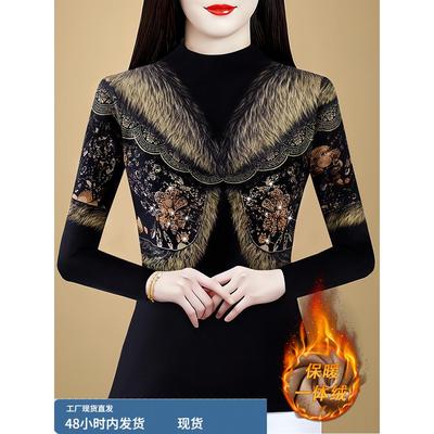 品牌双面德绒打底衫女士秋冬正品高档内搭可外穿洋气加绒加厚上衣