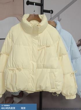 时尚立领白鸭绒羽绒服女2025冬季新款宽松百搭休闲韩版外套25312