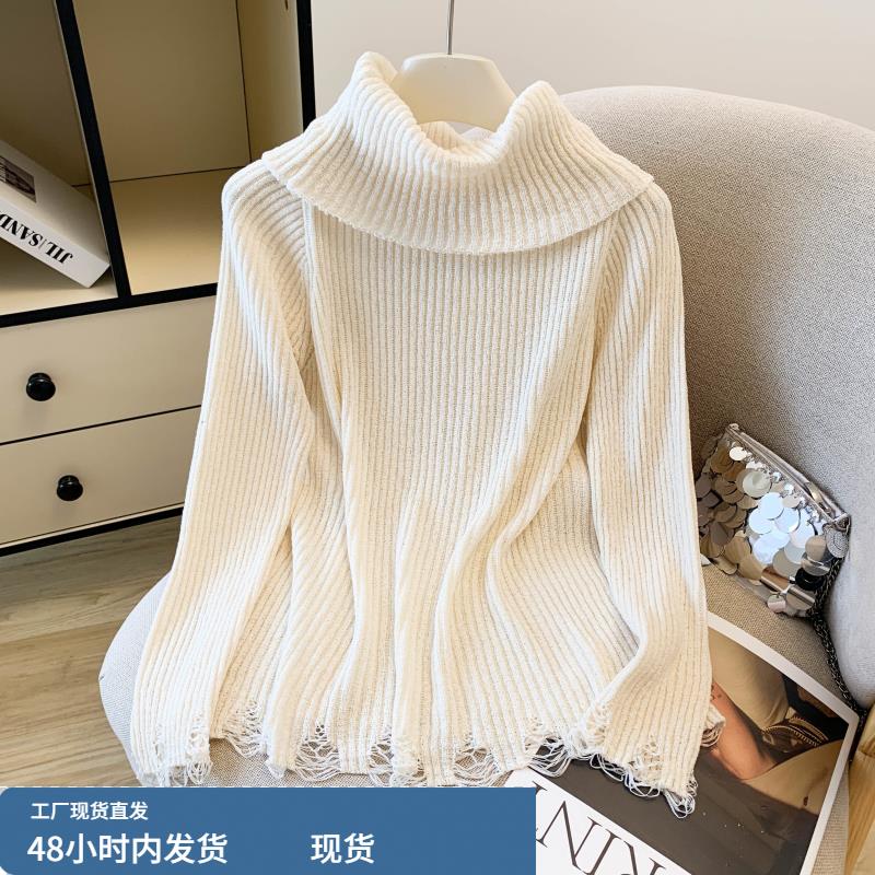 今年流行穿搭2025秋冬新款慵懒风一字领可露肩洋气针织衫毛衣女潮