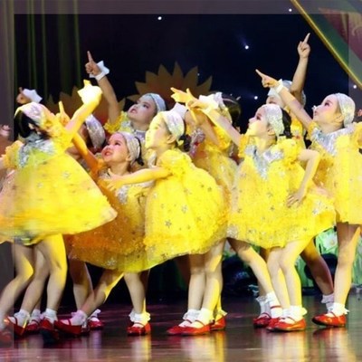 我们都是小星星现代舞蹈演出服可爱宝贝六一幼儿童蓬蓬纱裙表演服