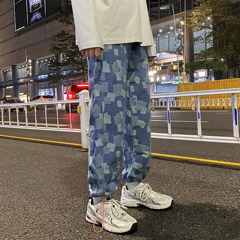 21春季提花宽松直筒牛仔裤XZ905-1-N219#P50,男装牛仔裤,星座905-1