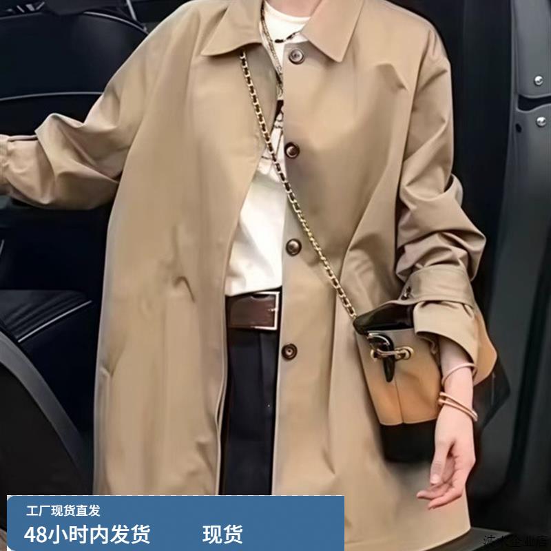 时尚工作服宽松的纽扣风衣女性2025年秋季新最容易匹配苗条休闲大