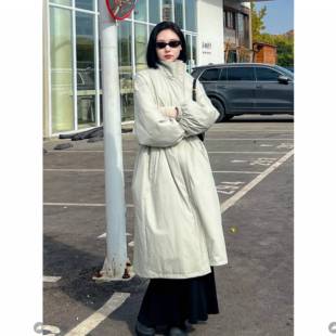 白色风衣款羽绒服女冬季新款2025高级感收腰90白鸭绒加厚休闲外套