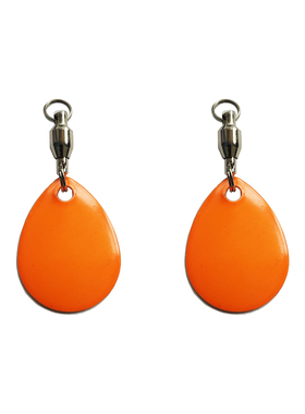 路亚噪音片复合轴承转环旋转亮片改装响尾片水滴柳叶型橙色