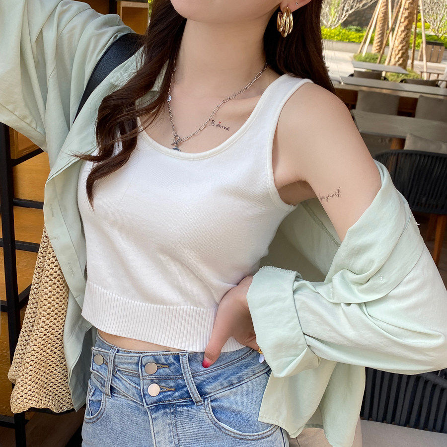 黑白色条纹针织小吊带2026春夏新款绝美背心女内搭外穿打底短上衣