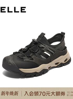 百丽男士镂空透气休闲凉鞋25夏季新款厚底户外涉水沙滩鞋A1981BL5