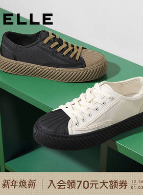 百丽男士贝壳头休闲帆布鞋男鞋2025秋季新款厚底休闲板鞋A2147CM5