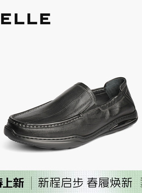 百丽男士一脚蹬休闲商务皮鞋春季新款羊皮软底乐福豆豆鞋8SF01BM5