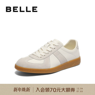 休闲软底板鞋 百丽男士 新款 男2025秋季 8UM01CM5 复古运动跑步德训鞋