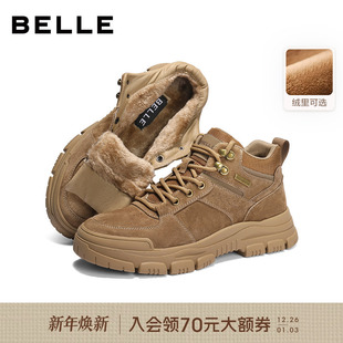 厚底增高保暖加绒A2229DD5 马丁短靴25冬新款 百丽男士 户外休闲工装