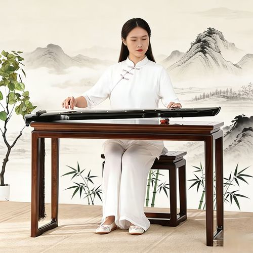 新中式实木古琴桌凳套装家用.抚琴桌禅意茶桌.古风古筝桌书法桌