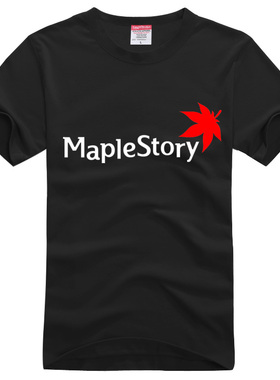 冒险岛游戏动漫周边短袖时尚流行潮maplestory男女T恤衫纯棉衣服