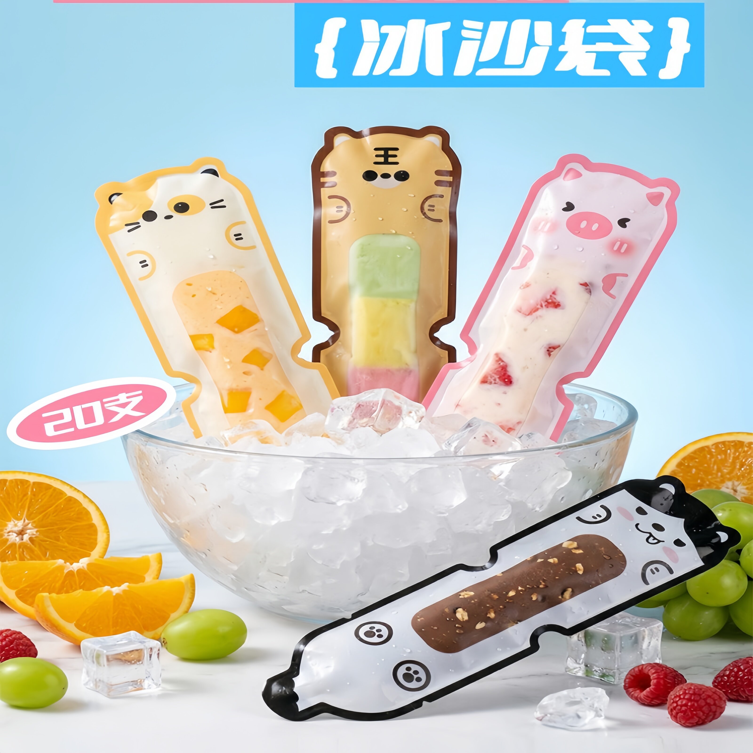 卡通DIY碎碎冰棒制冰袋模具可撕