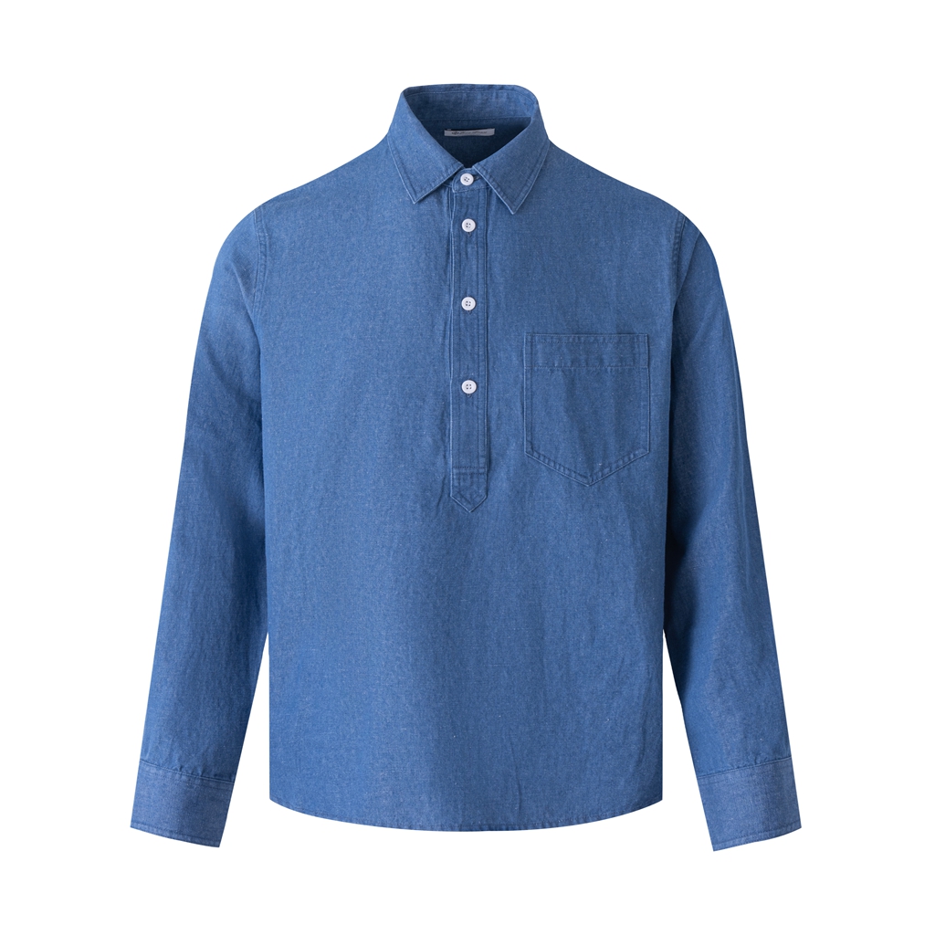 Eicalonce·意卡伦萨25·SS亚麻混纺简约百搭舒适水洗衬衫SM61228