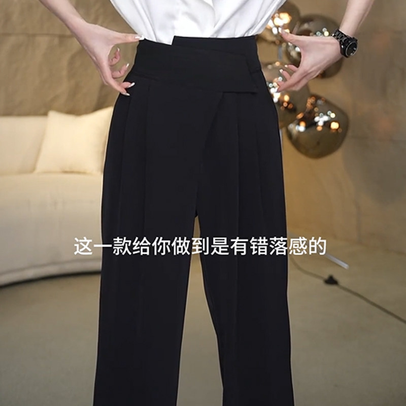 高腰显瘦休闲百搭长裤纯色阔腿裤图片