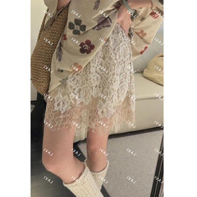 复古蕾丝重工A字半身裙女春夏季