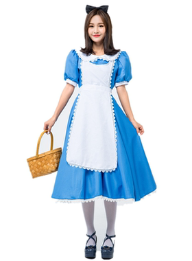 爱丽丝蓝色女仆装 新款cosplay动漫女佣舞台演出服 灰姑娘农场裙