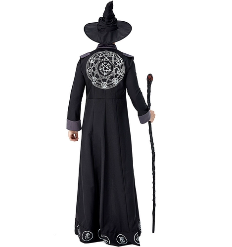 Хэллоуинский взрыв карнавал Взрослые дети, мужская и женщина классическая волшебная волшебница, ведьма, хорошая одежда ведьмы