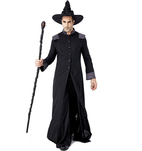 Хэллоуинский взрыв карнавал Взрослые дети, мужская и женщина классическая волшебная волшебница, ведьма, хорошая одежда ведьмы