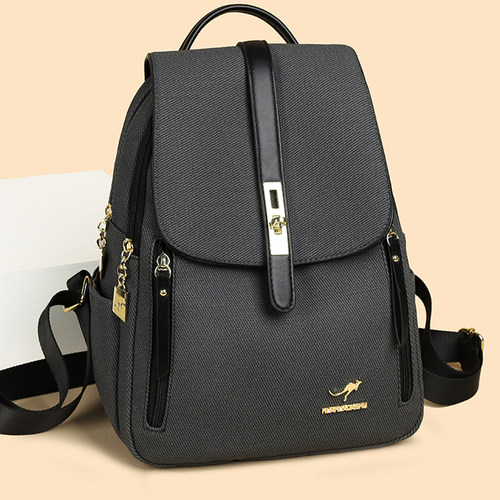 袋鼠正品旅游双肩包女士双肩背包