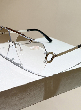 欧美时尚新款双梁无框太阳镜百搭