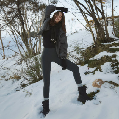 Andar拉绒Eurose 秋冬加绒保暖 瑜伽健身打底裤 收腰提臀显瘦超弹