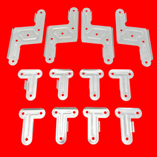 不锈钢晾衣架配件X型横杆25圆管折叠L片翼型T字片固定连接片0.8mm