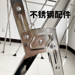 不锈钢晾衣架配件折叠7字连接片25方管X型晒衣架铰链固定条圆管T