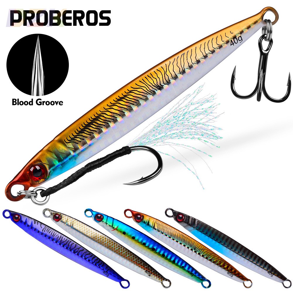 路亚铁板3D快抽海钓路亚饵 带钩船钓飘落鲅鱼钩 远投速沉铁板铅.1