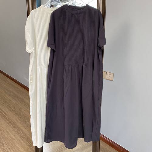 森系长裙纯棉纯色扣子独版