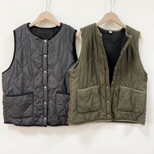 日单秋冬款老少皆宜短款马甲女秋冬新款卫衣叠穿保暖背心加绒坎肩