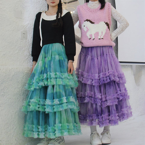 私人定制半身裙纱裙大摆跳舞