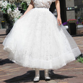 纱裙原创设计师款 秋冬新款 立体花朵跳舞大摆半身裙仙女蓬蓬裙长款