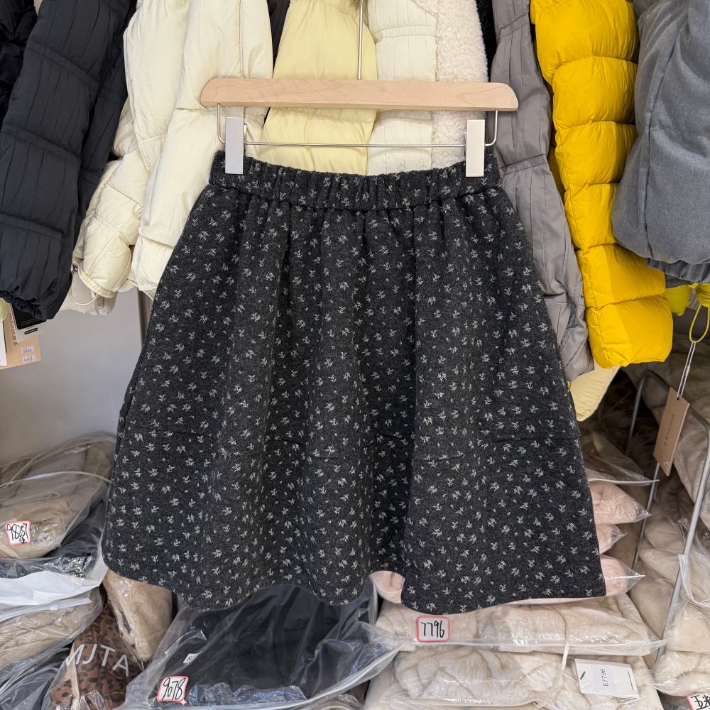 复古休闲韩版清新碎花高腰显瘦五分半身裙简约甜美减龄花苞裙8862